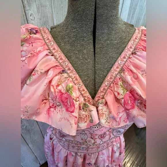 Floral Pink Women's Skirt - Picture 4 of 9